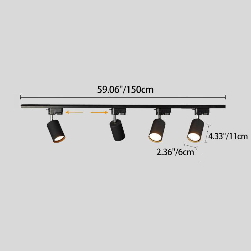 Modern Tubular LED Track Lighting Fixture - Flush Mount, 3/4/5-Light Options