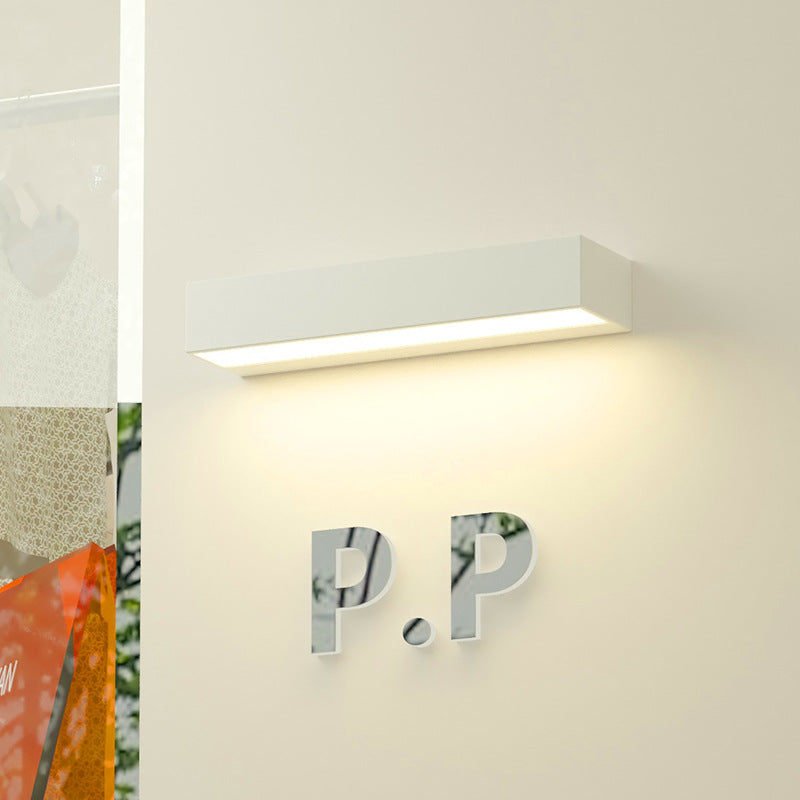 Sleek Modern Minimalist Aluminum & Glass Rectangular LED Outdoor Wall Sconce for Patio