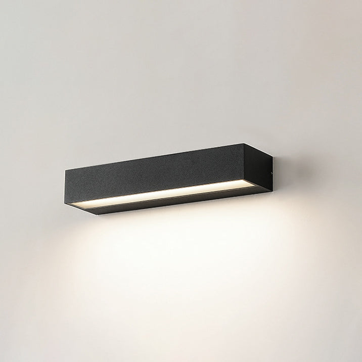 Sleek Modern Minimalist Aluminum & Glass Rectangular LED Outdoor Wall Sconce for Patio