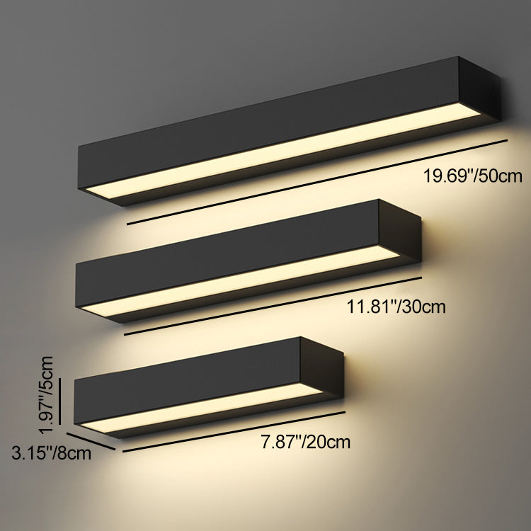 Sleek Modern Minimalist Aluminum & Glass Rectangular LED Outdoor Wall Sconce for Patio