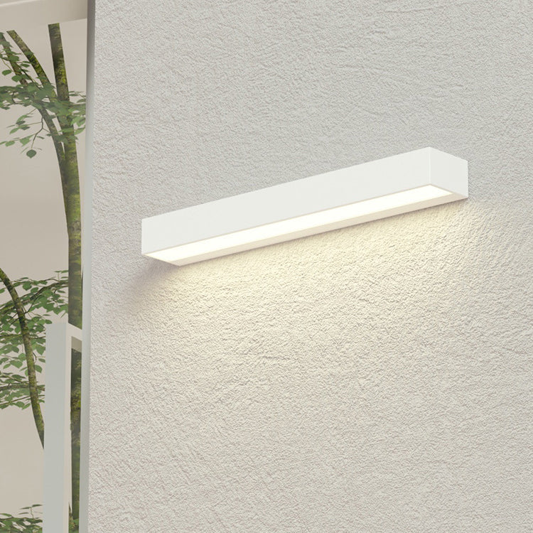 Sleek Modern Minimalist Aluminum & Glass Rectangular LED Outdoor Wall Sconce for Patio