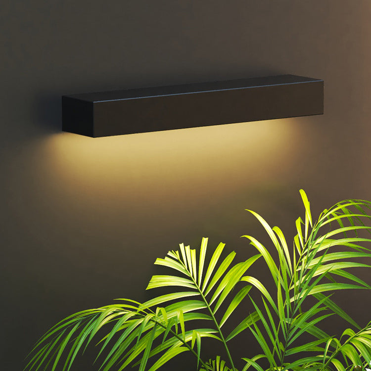 Sleek Modern Minimalist Aluminum & Glass Rectangular LED Outdoor Wall Sconce for Patio