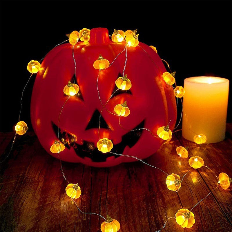 USB-Powered PVC Pumpkin LED String Light for Outdoor Halloween Decor
