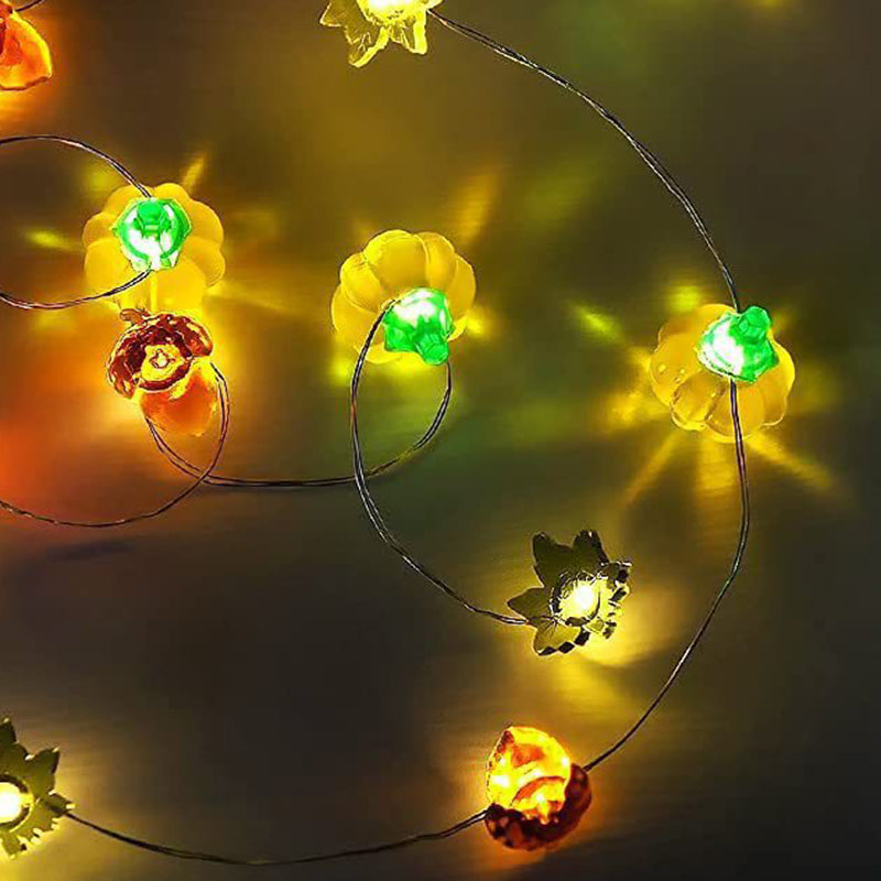 USB-Powered PVC Pumpkin LED String Light for Outdoor Halloween Decor
