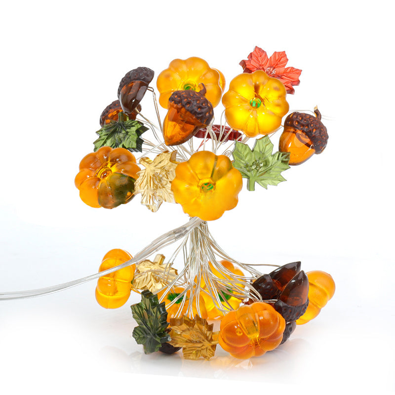 USB-Powered PVC Pumpkin LED String Light for Outdoor Halloween Decor