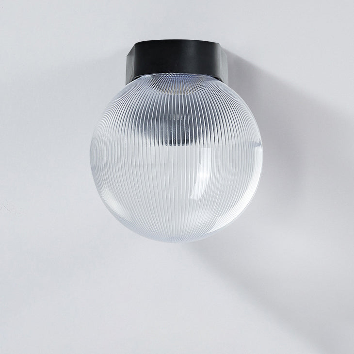 Modern Minimalist Waterproof Orb Wall Sconce – 1-Light Outdoor Patio Lamp (Polycarbonate & Acrylic)