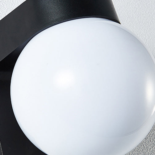 Modern Minimalist Waterproof Orb Wall Sconce – 1-Light Outdoor Patio Lamp (Polycarbonate & Acrylic)