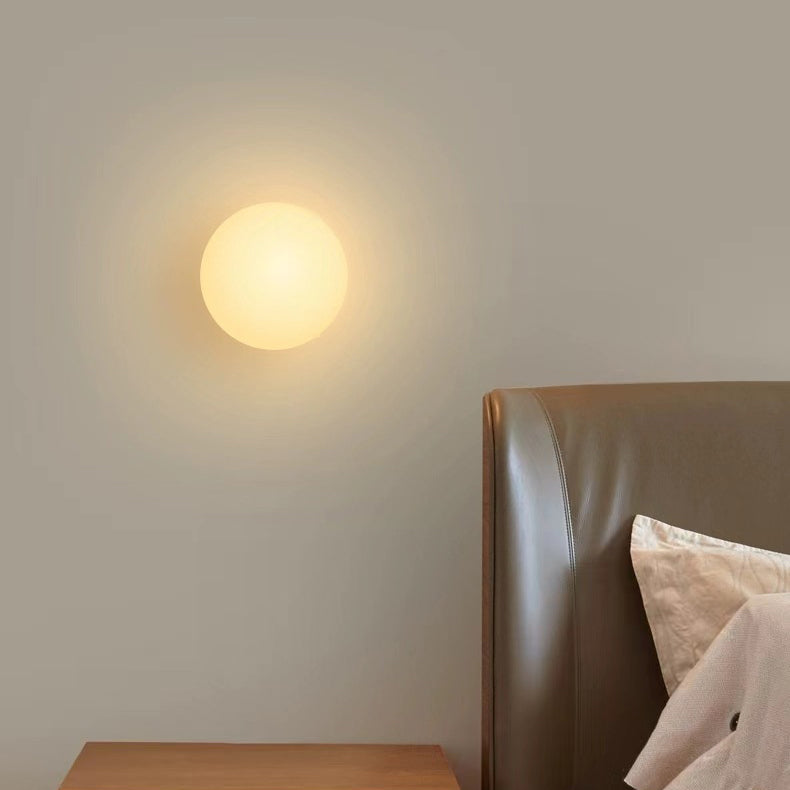 Sleek Modern Minimalist Orb Glass 1-Light Wall Sconce for Living Room