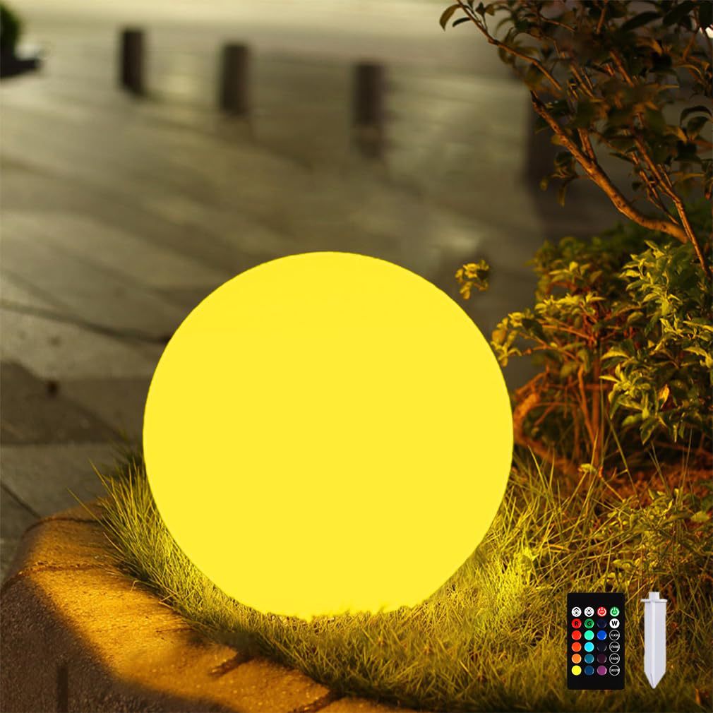 Modern Minimalist Solar Globe LED Outdoor Lawn Light - Waterproof Plastic PE Landscape Garden Lamp