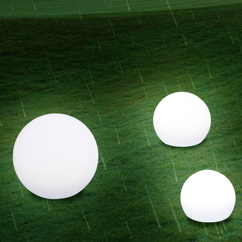 Modern Minimalist Solar Globe LED Outdoor Lawn Light - Waterproof Plastic PE Landscape Garden Lamp
