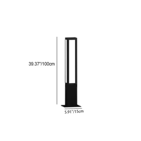 Sleek Modern Minimalist Waterproof LED Outdoor Light - Rectangular, Galvanized Steel & Acrylic, for Garden