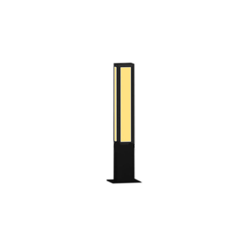 Sleek Modern Minimalist Waterproof LED Outdoor Light - Rectangular, Galvanized Steel & Acrylic, for Garden