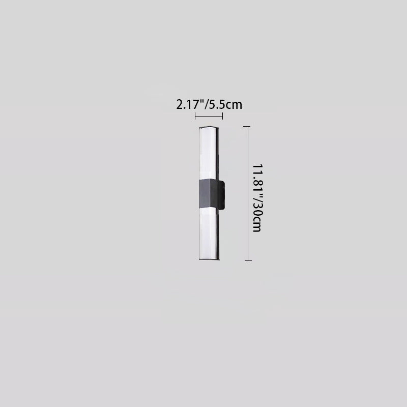 Sleek Modern Minimalist Waterproof Rectangular Outdoor Wall Sconce – Long Aluminum-PC Lamp for Garden