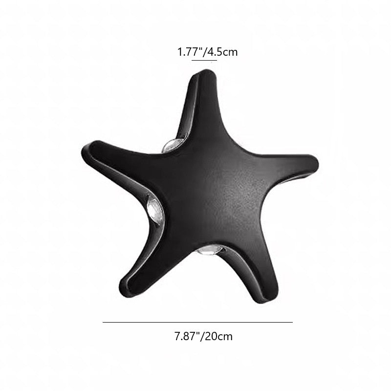 Modern Waterproof Starfish LED Wall Sconce - Die-Cast Aluminum & Acrylic Outdoor Patio Lighting