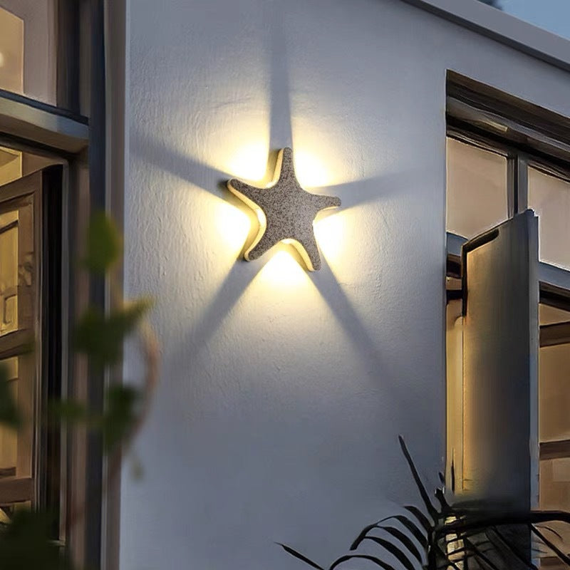 Modern Waterproof Starfish LED Wall Sconce - Die-Cast Aluminum & Acrylic Outdoor Patio Lighting
