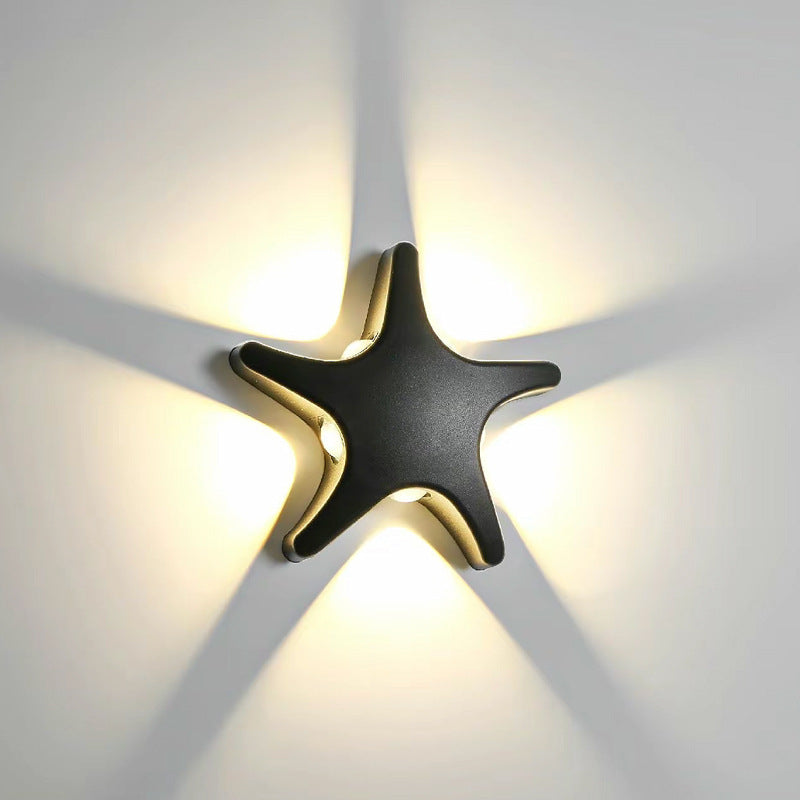 Modern Waterproof Starfish LED Wall Sconce - Die-Cast Aluminum & Acrylic Outdoor Patio Lighting