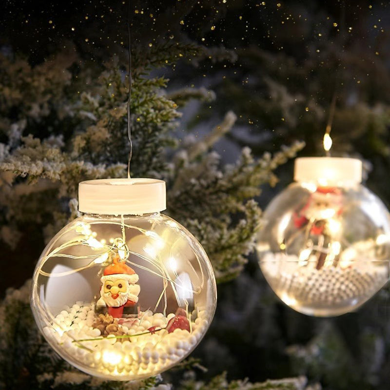 Modern LED Snowman and Christmas Tree Decoration with String Lights for Living Room