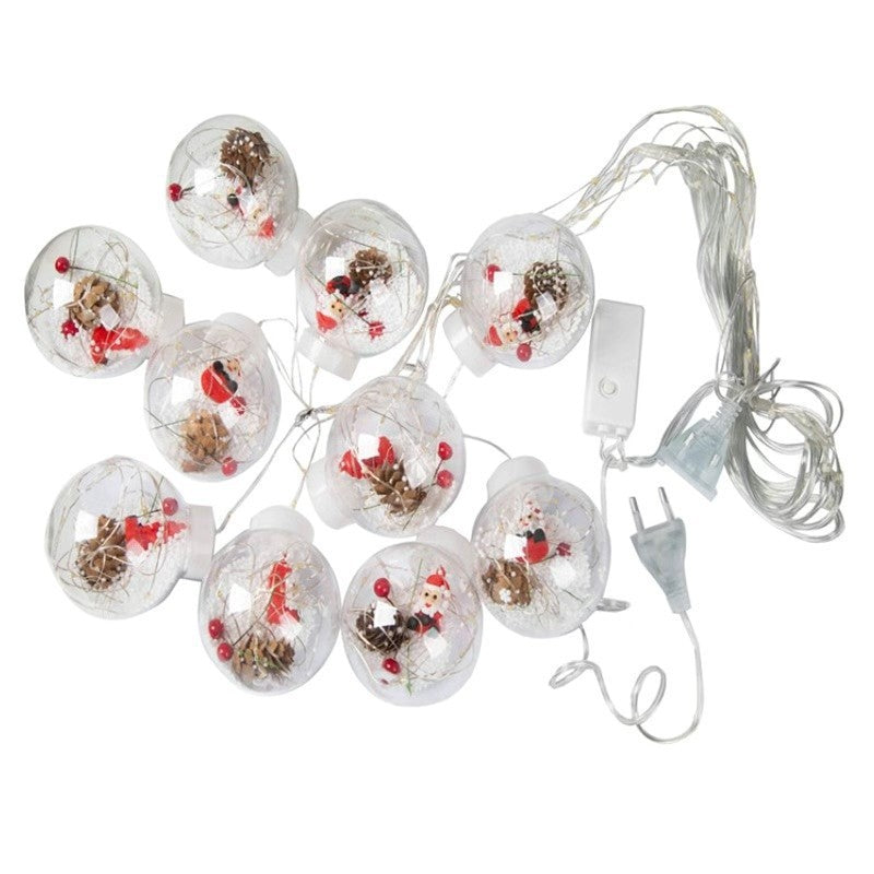 Modern LED Snowman and Christmas Tree Decoration with String Lights for Living Room