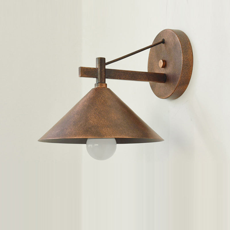 Modern Nordic Iron Geometric Cone Wall Sconce, 1-Light, Outdoor Waterproof Lamp for Garden