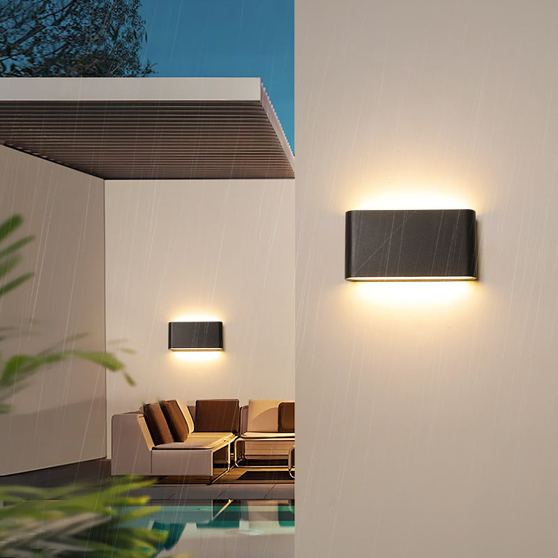 Sleek Modern Minimalist Waterproof Rectangle Aluminum LED Outdoor Wall Sconce Light for Patio