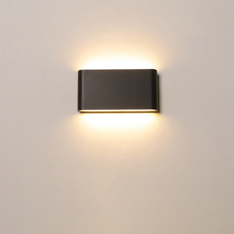 Sleek Modern Minimalist Waterproof Rectangle Aluminum LED Outdoor Wall Sconce Light for Patio