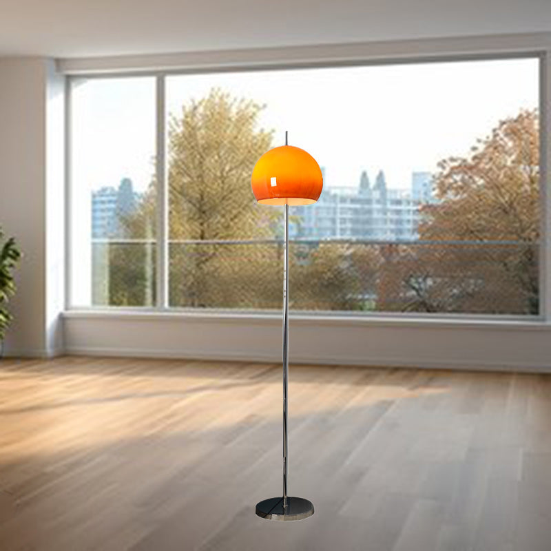Mid-Century Modern Mushroom Round Iron & Acrylic 2-Light Floor Lamp – Standing Living Room Accent