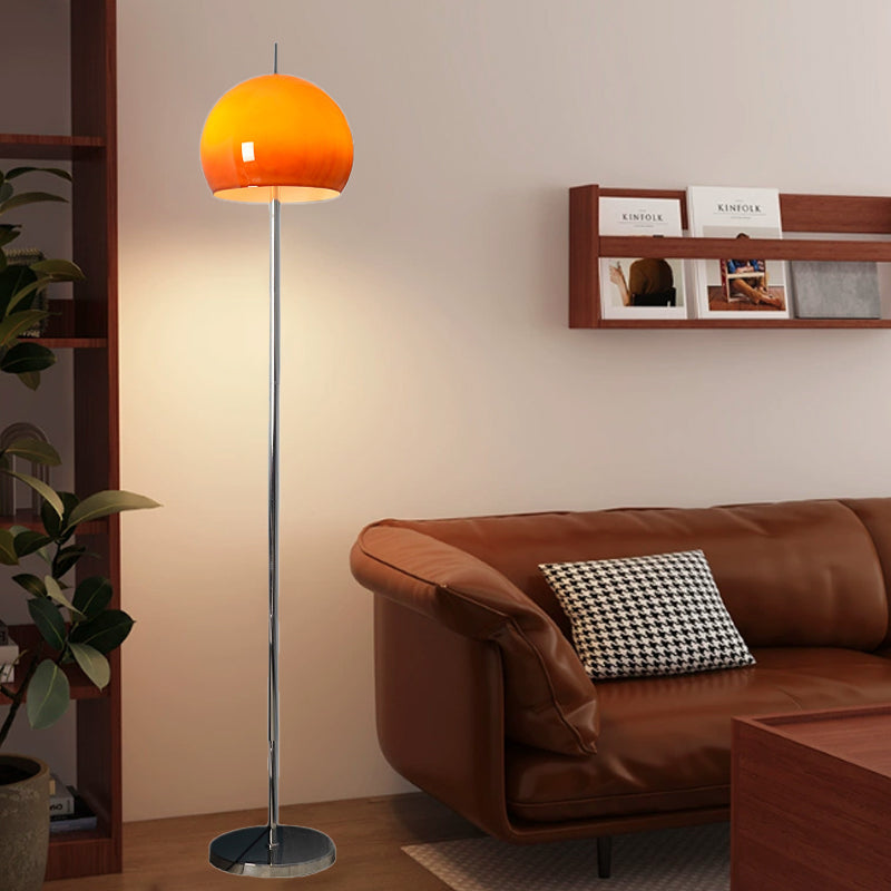 Mid-Century Modern Mushroom Round Iron & Acrylic 2-Light Floor Lamp – Standing Living Room Accent