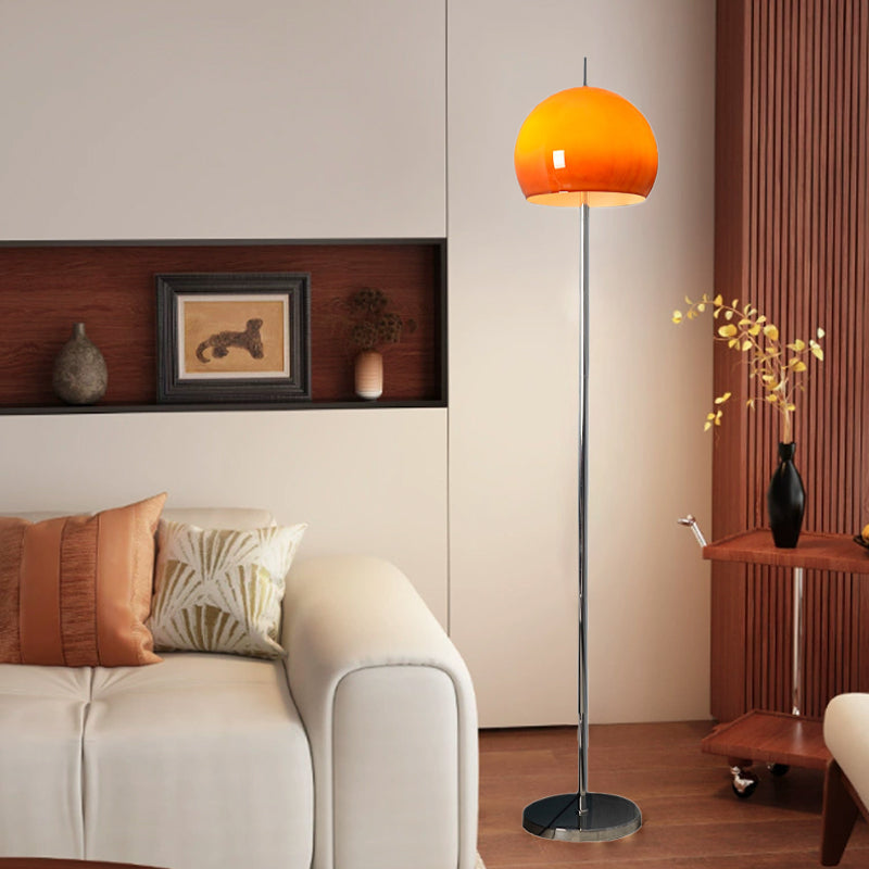 Mid-Century Modern Mushroom Round Iron & Acrylic 2-Light Floor Lamp – Standing Living Room Accent