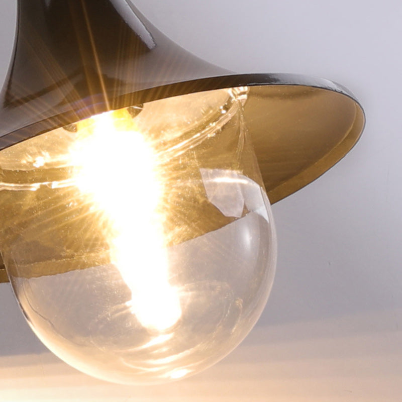 Contemporary Industrial Waterproof Horn-Shape Round Cone Wall Sconce – Aluminum & Acrylic 1-Light Outdoor Lamp