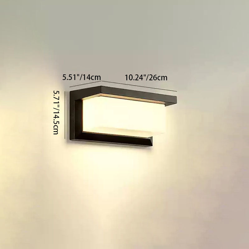 Modern Minimalist Waterproof LED Wall Sconce Lamp – Rectangular-Oval PC Aluminum Outdoor Light