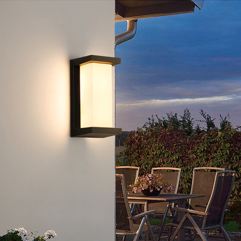 Modern Minimalist Waterproof LED Wall Sconce Lamp – Rectangular-Oval PC Aluminum Outdoor Light