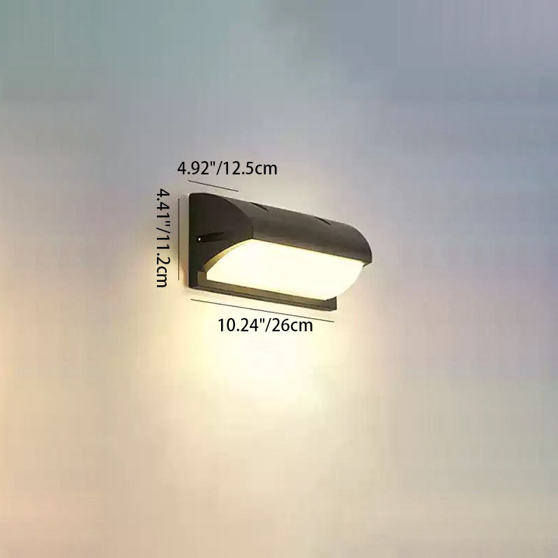 Modern Minimalist Waterproof LED Wall Sconce Lamp – Rectangular-Oval PC Aluminum Outdoor Light