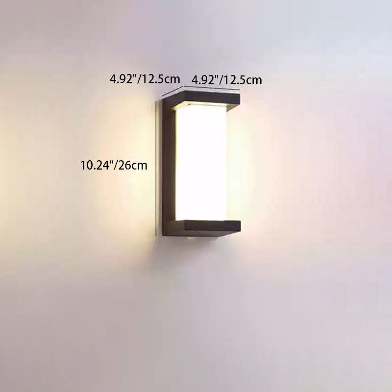 Modern Minimalist Waterproof LED Wall Sconce Lamp – Rectangular-Oval PC Aluminum Outdoor Light