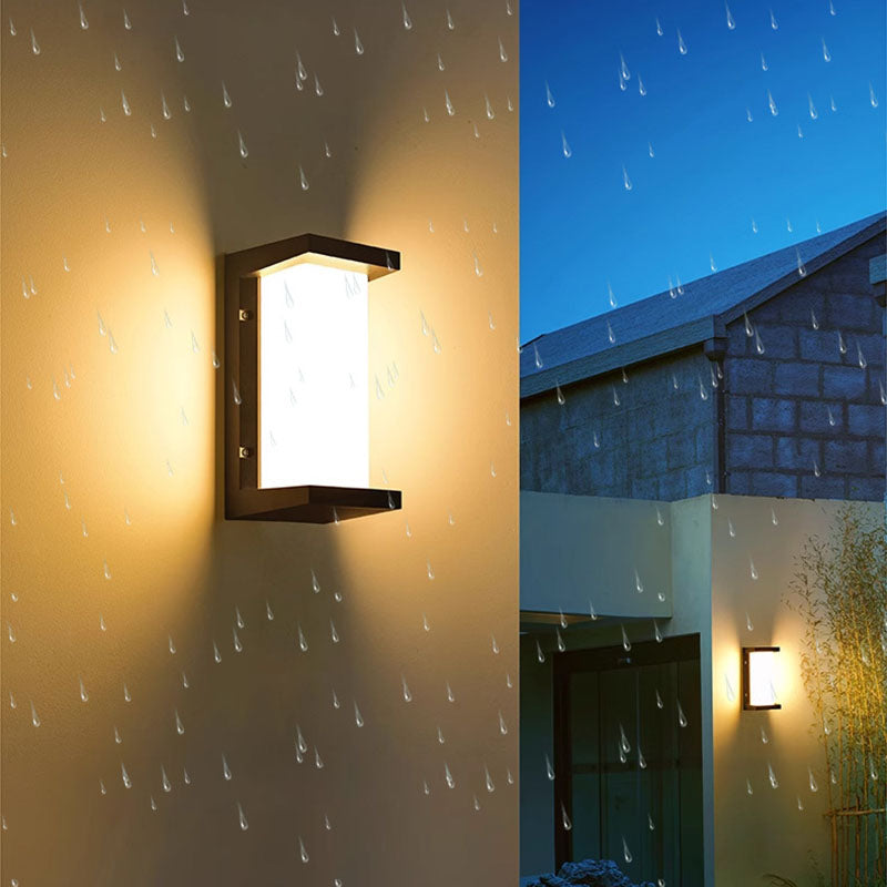 Modern Minimalist Waterproof LED Wall Sconce Lamp – Rectangular-Oval PC Aluminum Outdoor Light