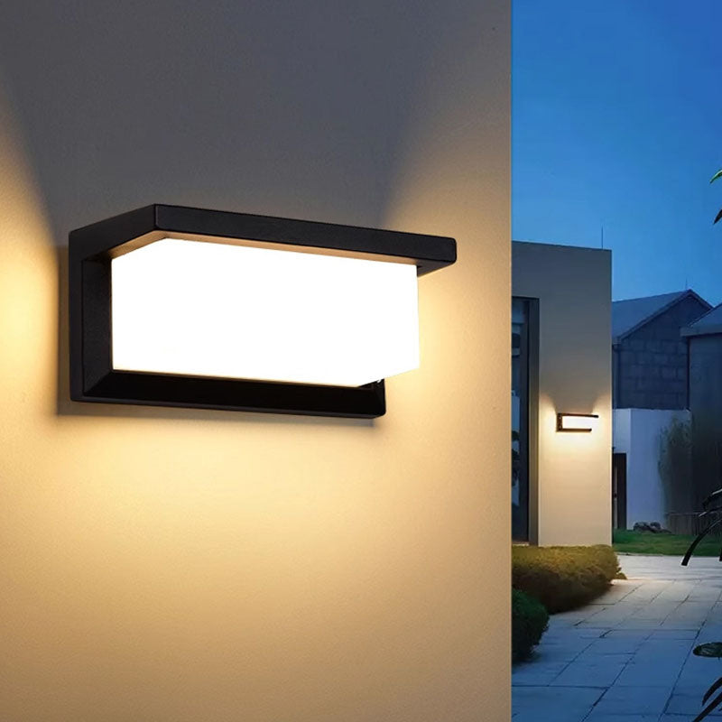 Modern Minimalist Waterproof LED Wall Sconce Lamp – Rectangular-Oval PC Aluminum Outdoor Light