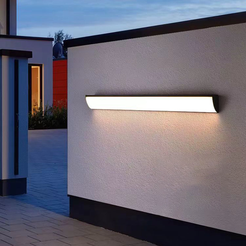 Modern Minimalist Waterproof LED Outdoor Wall Sconce — Rectangular Aluminum & Acrylic, Ideal for Garden