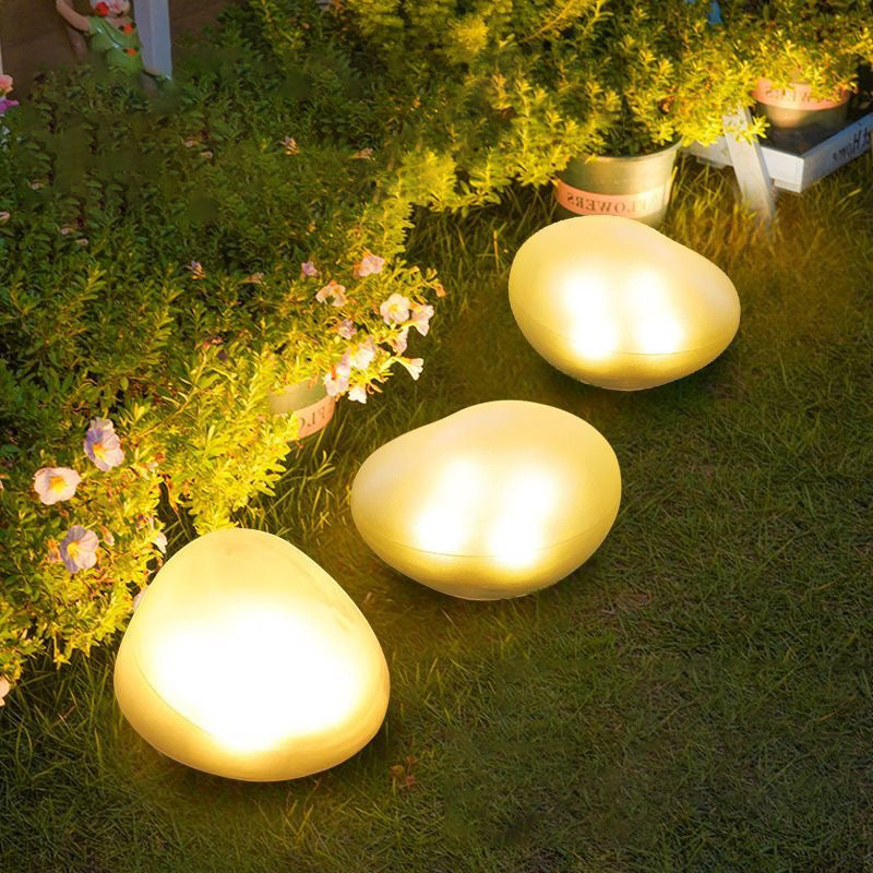 Modern Minimalist Waterproof Solar Pebble LED Outdoor Light for Garden Landscape Lighting