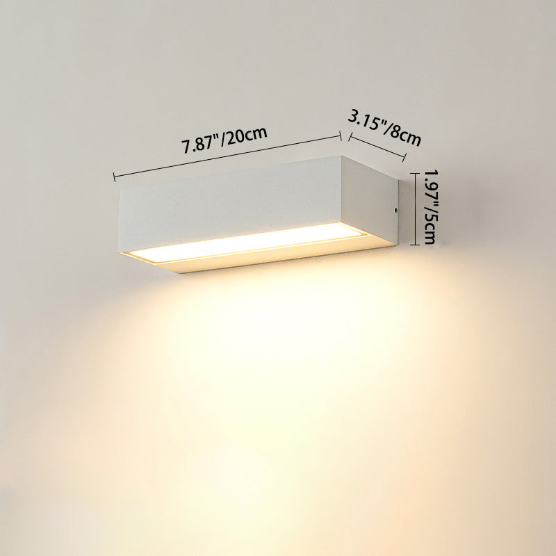 Sleek Modern Minimalist Rectangular LED Bar Wall Sconce – Waterproof Aluminum Garden Light