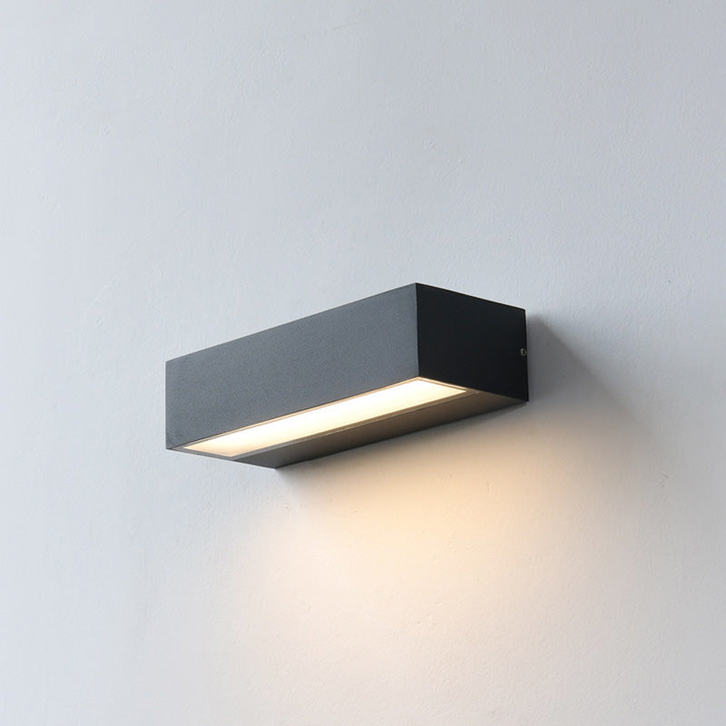 Sleek Modern Minimalist Rectangular LED Bar Wall Sconce – Waterproof Aluminum Garden Light