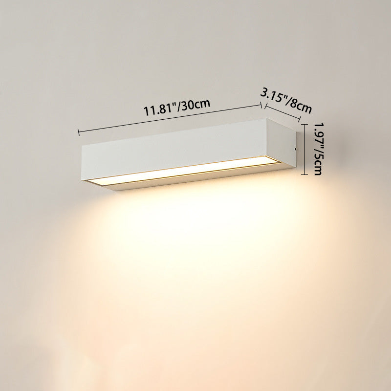 Sleek Modern Minimalist Rectangular LED Bar Wall Sconce – Waterproof Aluminum Garden Light
