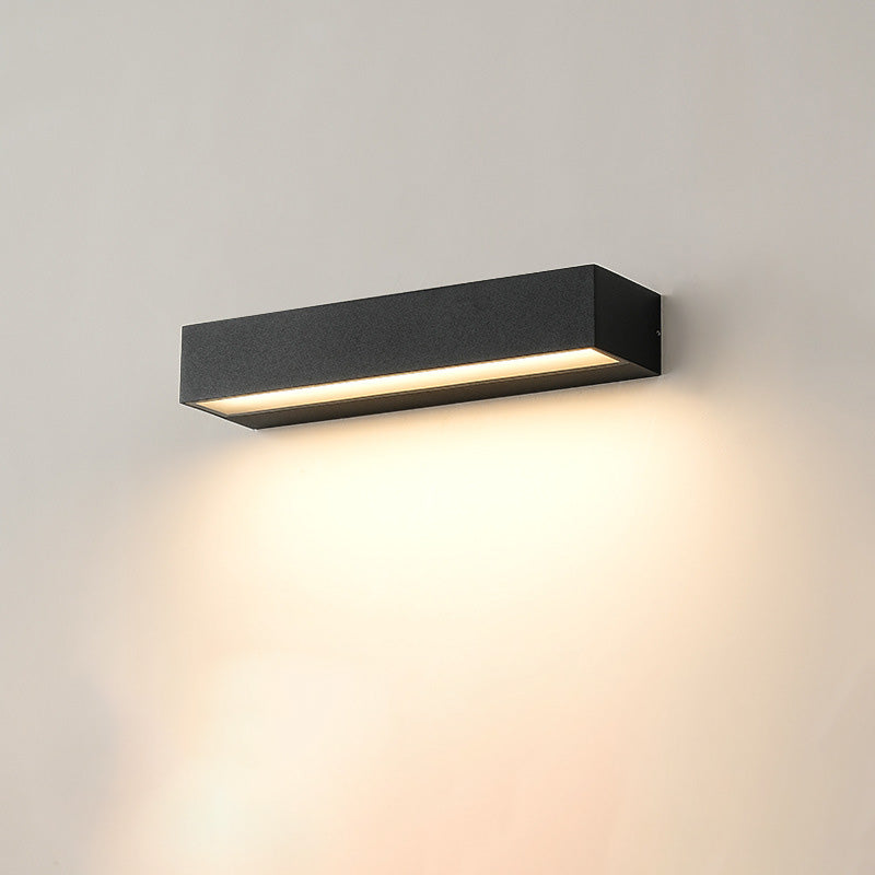 Sleek Modern Minimalist Rectangular LED Bar Wall Sconce – Waterproof Aluminum Garden Light