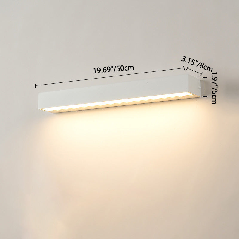 Sleek Modern Minimalist Rectangular LED Bar Wall Sconce – Waterproof Aluminum Garden Light