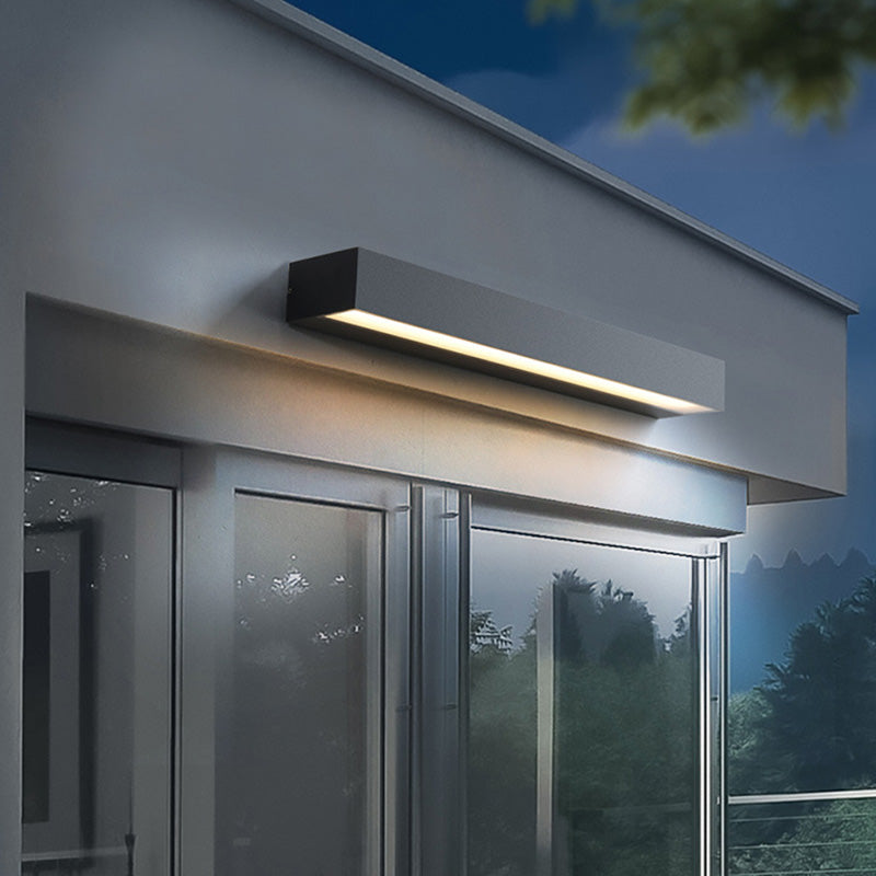 Sleek Modern Minimalist Rectangular LED Bar Wall Sconce – Waterproof Aluminum Garden Light