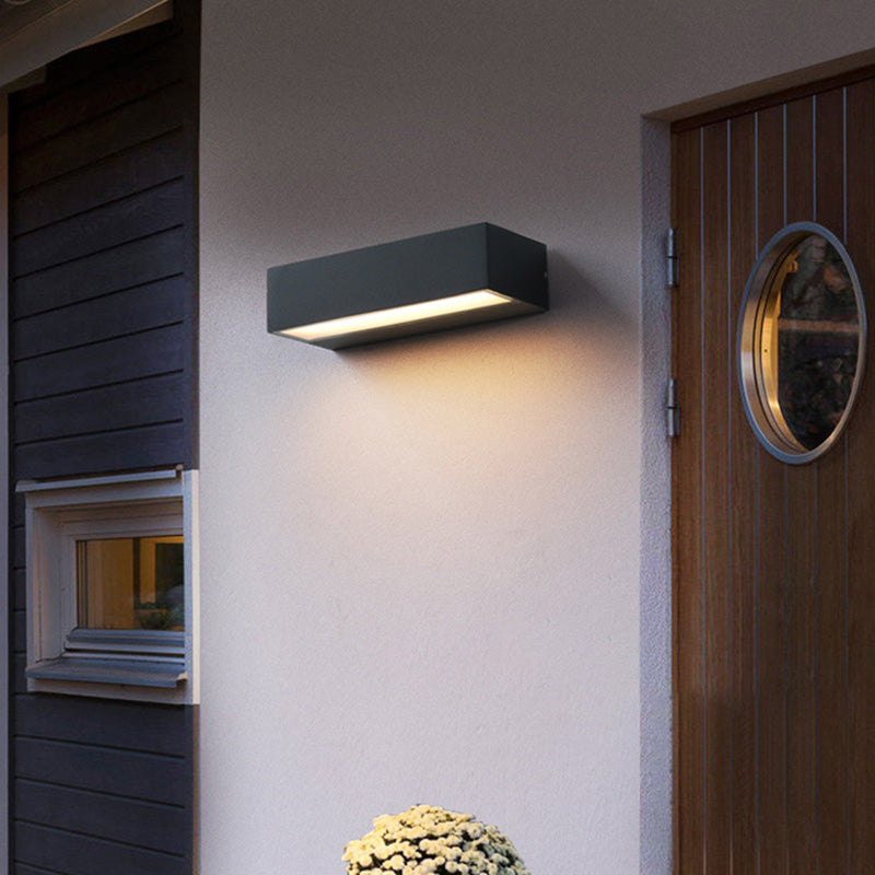 Sleek Modern Minimalist Rectangular LED Bar Wall Sconce – Waterproof Aluminum Garden Light