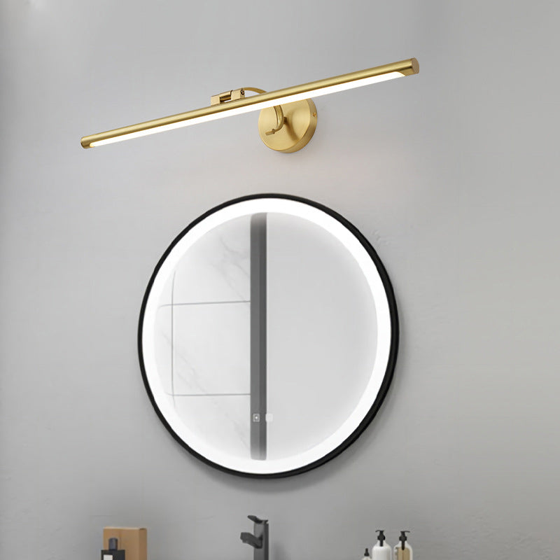 Modern Copper Minimalist LED Wall Sconce with Acrylic Strip – Sleek Vanity Light for Bathroom