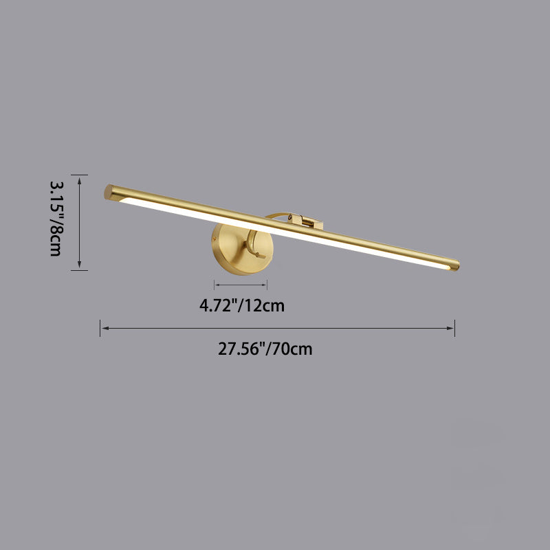 Modern Copper Minimalist LED Wall Sconce with Acrylic Strip – Sleek Vanity Light for Bathroom