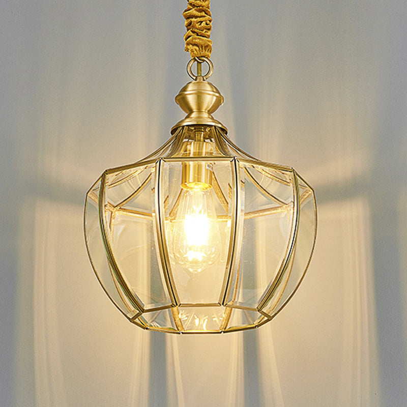 Modern Mid-Century Waterproof Copper Glass Cage Chandelier – Rhombic Cylinder, 1/3/4-Light Options for Outdoor Patio
