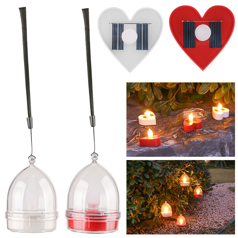 Modern Minimal Solar LED Candle Light – Waterproof ABS, Silica Round Heart Design for Outdoor Garden Landscape
