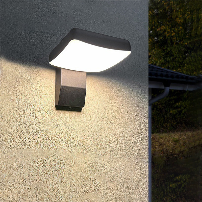 Modern Minimalist Waterproof Rotatable LED Wall Sconce Lamp – Aluminum & PC, Square or Round, for Outdoor Patio