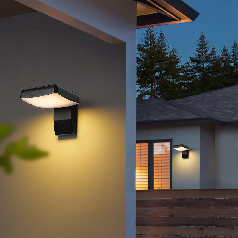 Modern Minimalist Waterproof Rotatable LED Wall Sconce Lamp – Aluminum & PC, Square or Round, for Outdoor Patio